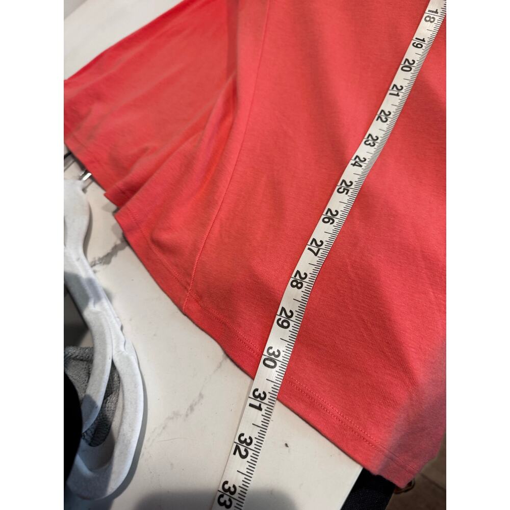 Barbara Lesser Women's Scoop Neck Asymmetrical Hem Blouse‎ Coral Size Medium - Picture 4 of 8
